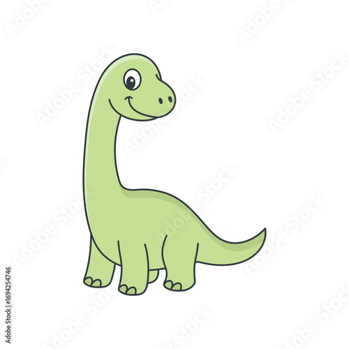 Coloring book Brontosaurus cute vector design templates simple and modern concept, isolated on white background