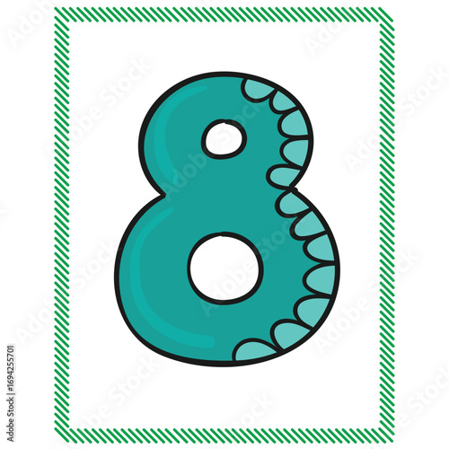 Cartoon Numbers vector for kids 8 Eight