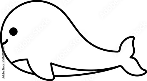 Cute and adorable little whale vector