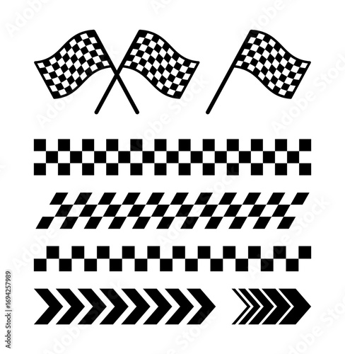 vector set of racing objects