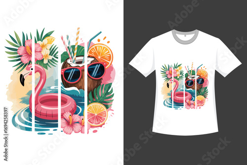 Flamingo t-shirt vector design
