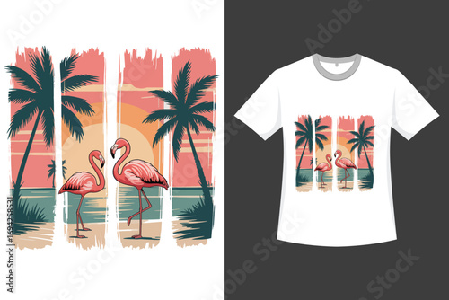 Flamingo t-shirt vector design
