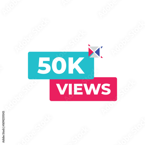 50K Views Modern Banner with Geometric Accent