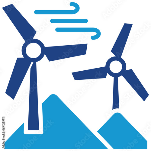Wind Turbine glyph color icon