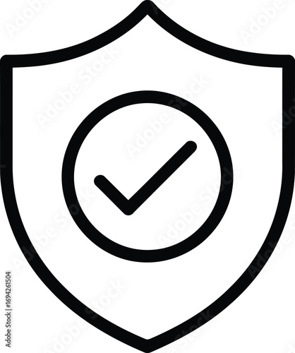 black shield with checkmark icon clip art preview