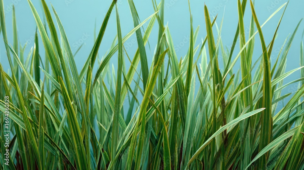 Obraz premium Variegated grass blades close up