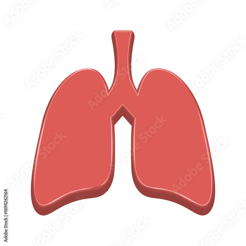 Lungs 3d - human internal organ Vector Icon Design Template. Glossy 3d Human lungs. Sars disease, coronaviruses in the lung. The coronavirus causes the severe illness SARS. Pulmonary hypertension.