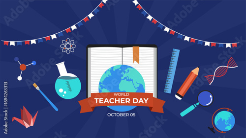 World teacher day flyer illustration