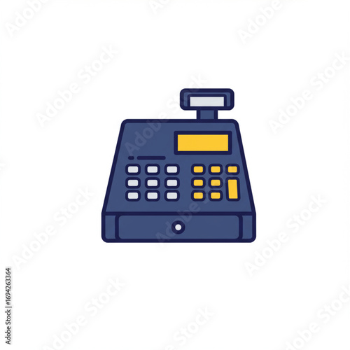 Cash register icon on a white background for business and financial transactions