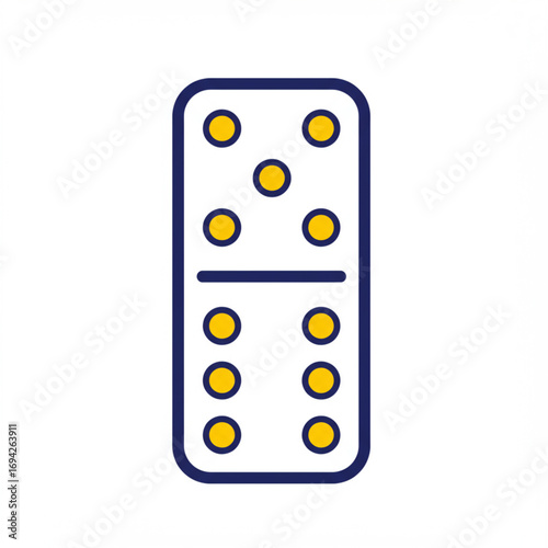 Domino Tile Icon on White Background Simple, Clean Design