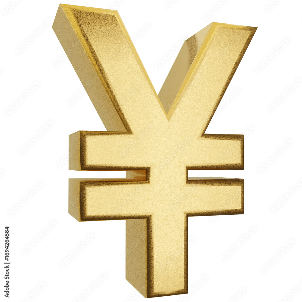 Obraz premium isolated golden yen japan currency symbol 3d render