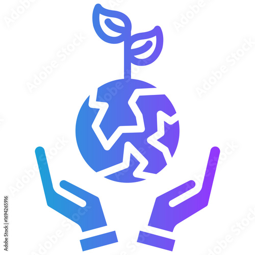 Nature Protection glyph gradient icon