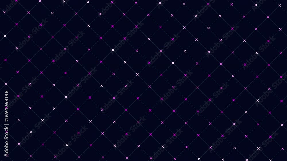 The image shows a simple grid of green dots against a black background, forming a systematic pattern on the grid