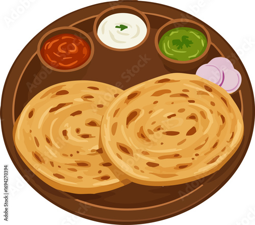 Simple Paratha and Dips Icon