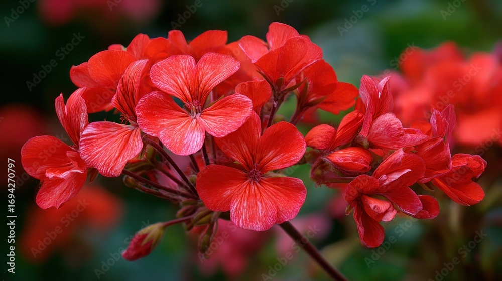 Obraz premium Closeup view of vivid red flowers