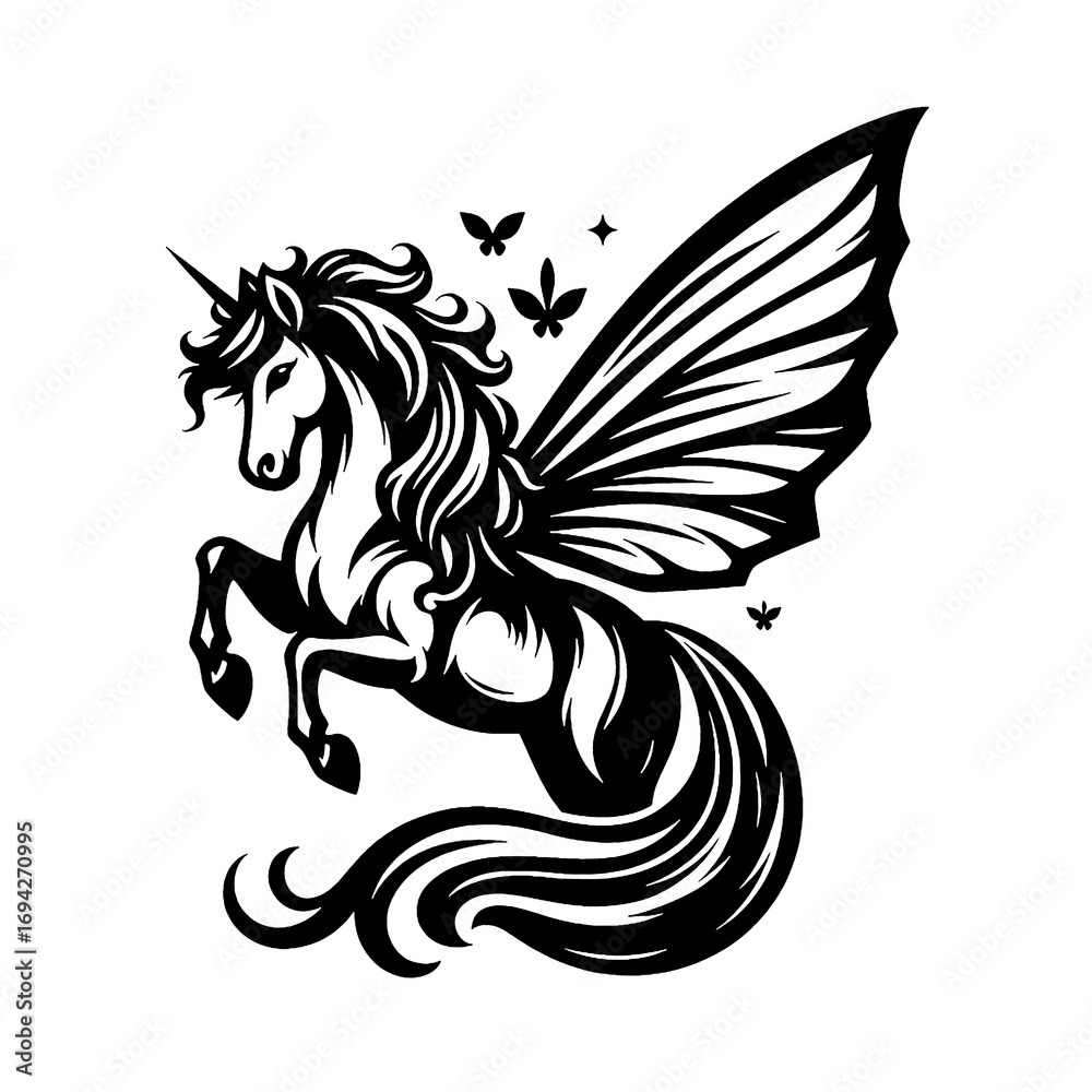 Fototapeta premium unicorn silhouette vector