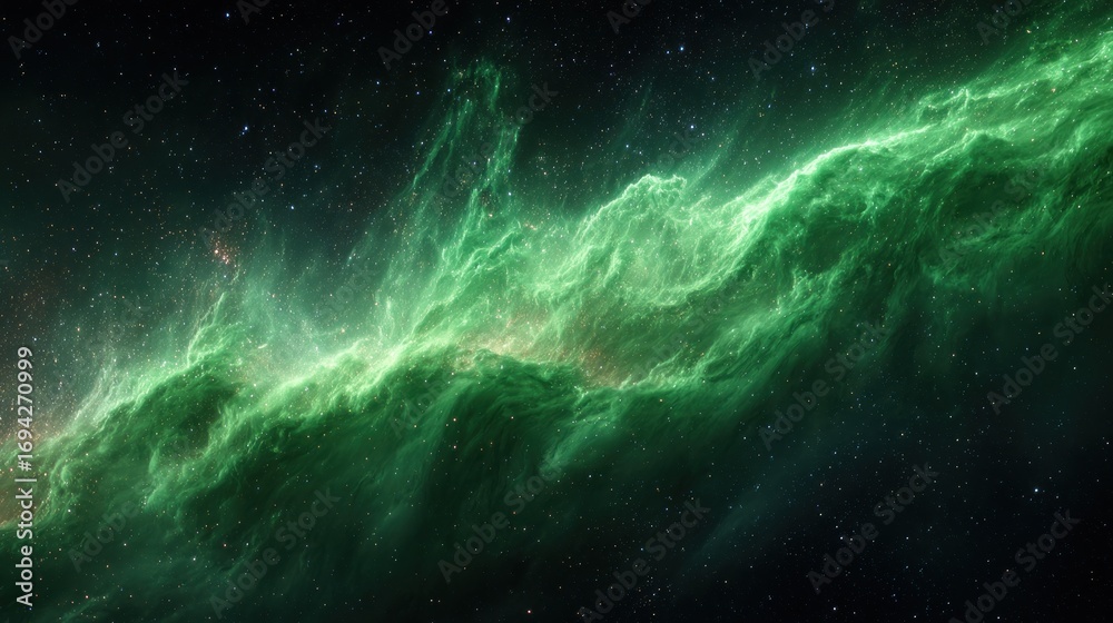 Fototapeta premium Green nebula in space