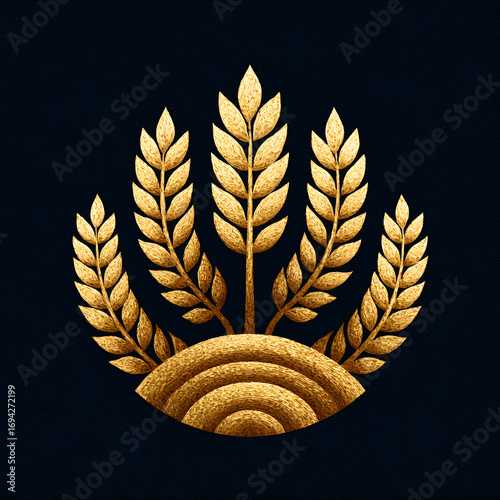 Golden wheat growing on fertile land symbolizing agriculture and abundance