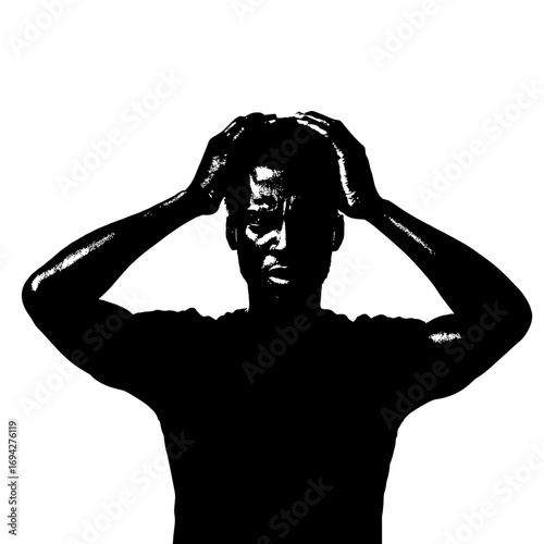 Man experiences intense stress and despair, holding head in hands with a look of deep anguish and overwhelming worry about life's challenges.