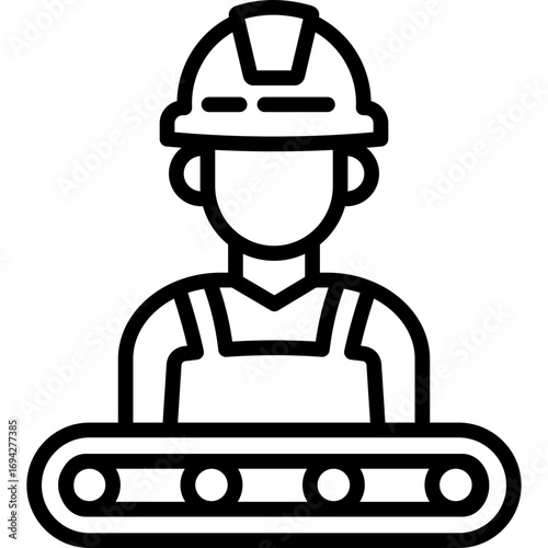Factory Worker line icon