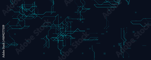 Futuristic HUD Interface Background With Abstract Tech Lines And Grid. Perfect For Sci-Fi Displays, UI, Data Panels, And Innovation Projects. Clean High-Tech Style. Vector Illustration.
