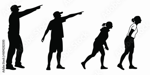 Silhouettes of people vector illustration. Man and Woman silhouettes vector set illustration.
