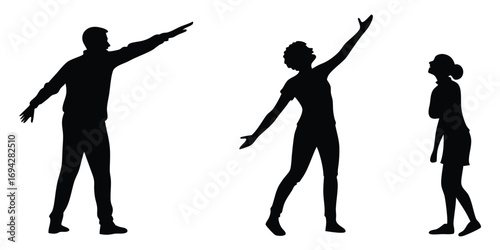 Silhouettes of people vector illustration. Man and Woman silhouettes vector set illustration.