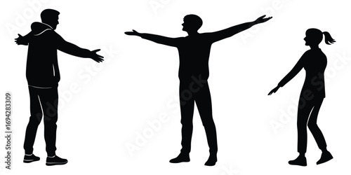 Silhouettes of people vector illustration. Man and Woman silhouettes vector set illustration.