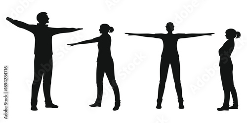 Silhouettes of people vector illustration. Man and Woman silhouettes vector set illustration.