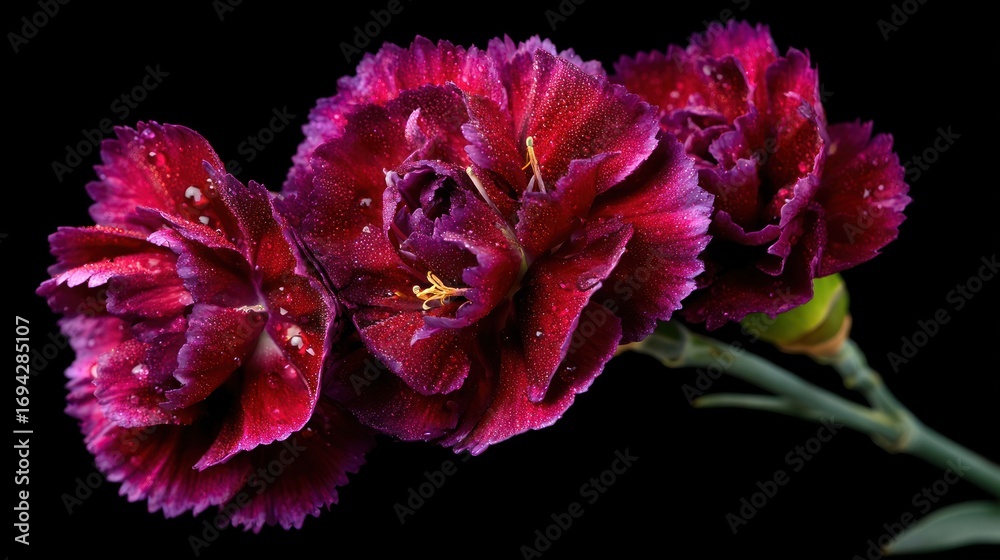 Obraz premium Dark purple carnation close up
