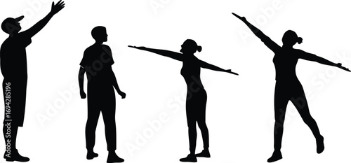 Silhouettes of people vector illustration. Man and Woman silhouettes vector set illustration.