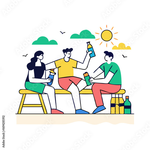 Weekend loading beer sun summer vacation fun time relax