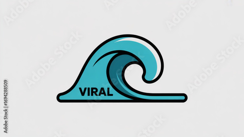 Viral wave illustration vector graphic for social media marketing and promotion design