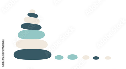 Stacked abstract stones in calming colors symbolizing balance and serenity  