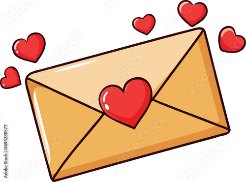 Romantic Envelope Sealed With A Heart Delivering Love Notes And Affectionate Messages