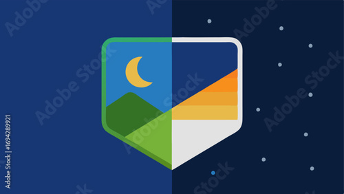 Day or Night Use A split scene showing the patch being used during the day in a bright environment and at night with a serene moonlit background indicating versatility in usage.