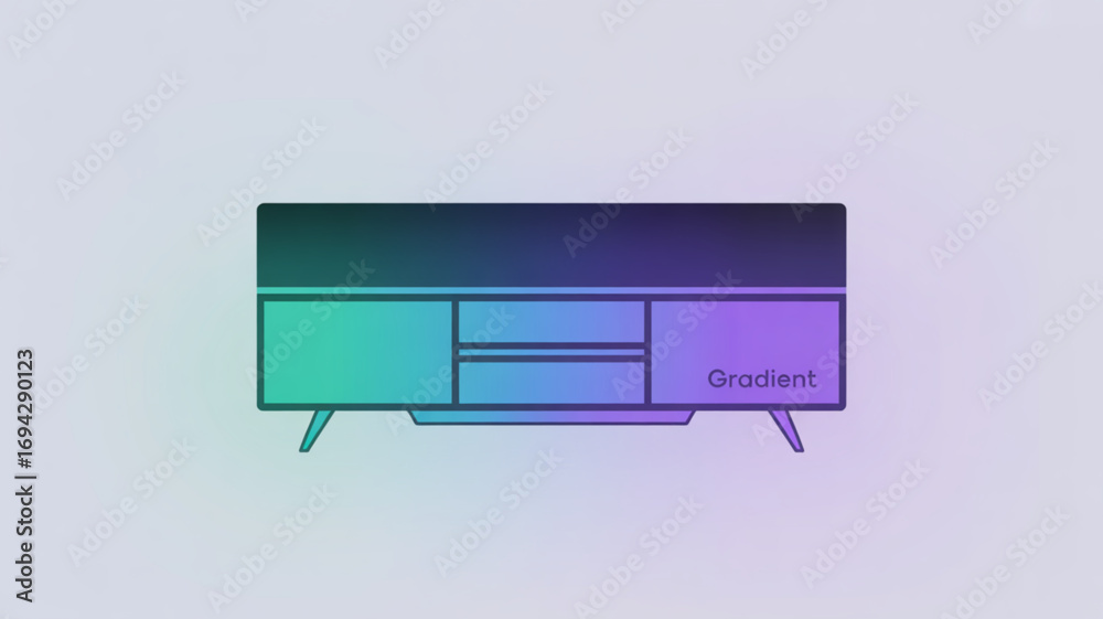 Fototapeta premium Modern gradient tv stand media console furniture design for living room decor shop