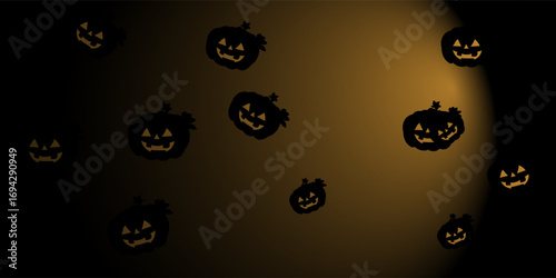 Halloween background with orange bats and pumpkin eps 10