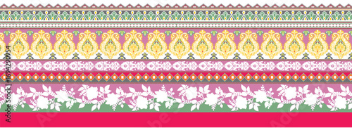 PrintSeamless Floral Pattern in vector.Wild flowers, leaves, branches, candies repeat pattern design set.Handmade. Wallpaper, fabric or design of gift paper. Free Vector kalamkari