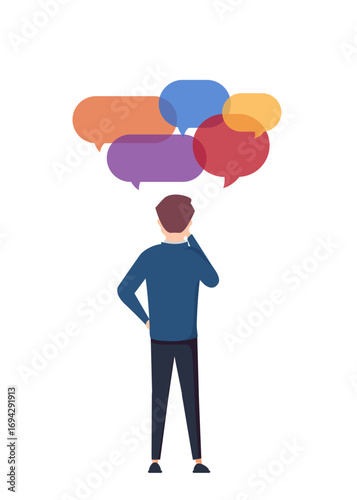 Wallpaper Mural Businessmen with chat bubble vector illustration of a communication concept, stock illustration. Torontodigital.ca