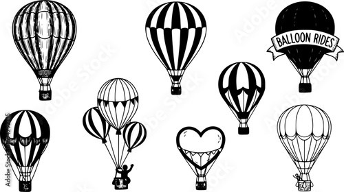 Hot air balloon SVG bundle with balloon rides silhouette, adventure travel clipart and vector cut files