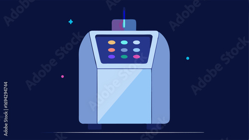 Ambient Lighting The cryotherapy machine integrated with colorful LED lights that pulse gently creating a calming atmosphere around the treatment area.