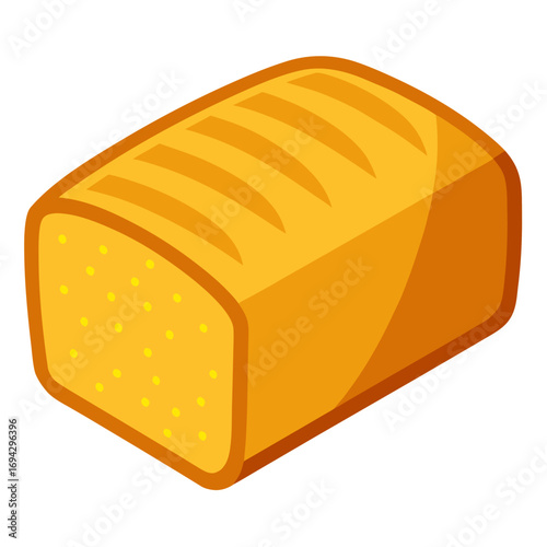 Minimalist color vector corn bread loaf design
