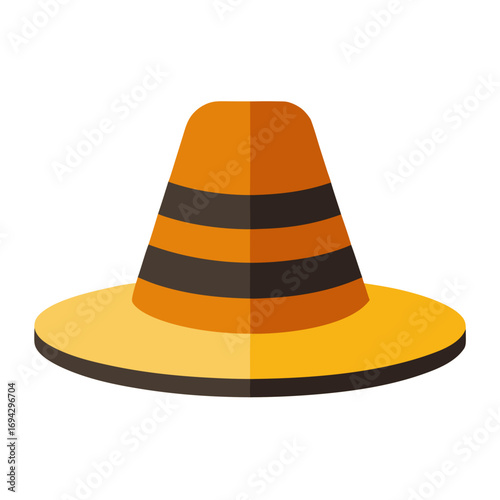 Minimalist pilgrim bonnet hat color vector design