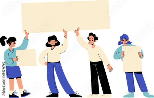 People Holding Placard