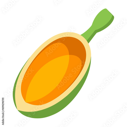 Minimalist color vector design of a pumpkin seed scoop