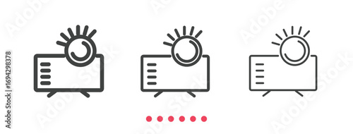 Projector icon. Thin line icon vector