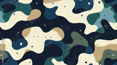 Abstract camouflage pattern seamless repeat background