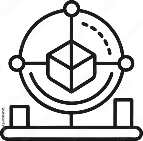 Chart outline icon vector on white background 