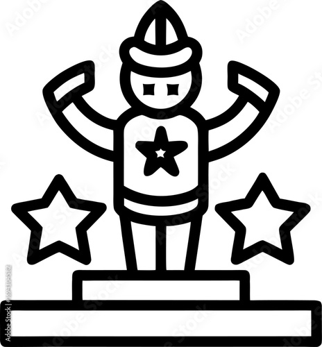 Conquer stage outline icon vector on white background 